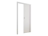 Mirjan24 Schiebetürsystem Ivo, Komplett-Set für Schiebetüren, In der Wand verbaut, Farbauswahl Trennwände, Innentüren, Praktisch Schiebetür (Weiß, Modell 80.)