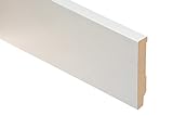 acerto 41055 - MDF Sockelleisten weiß 25 lfm - Randleiste für Boden - Scheuerleisten in verschiedenen Größen - Wandabschlussleiste aus extra robustem MDF - Sockelleiste aus Holz (13x80mm)
