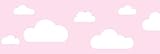 lovely label Bordüre selbstklebend Wolken ROSA - Wandbordüre Kinderzimmer/Babyzimmer mit Wolken - Wandtattoo Schlafzimmer Mädchen & Junge – Wanddeko Baby/