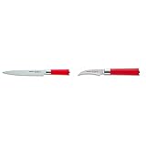 F. DICK Tranchiermesser Red Spirit (21 cm, X55CrMo14 Stahl, nichtrostend, 56° HRC) 81756212 & Tourniermesser, Red Spirit (Messer mit Klinge 7 cm, X55CrMo14 Stahl, nichtrostend, 56° HRC) 81746072