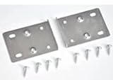 BSM Marketing Kitchen Cupboard Door Hinge Repair KIT Includes Plates and Fixing Screws Brown, Cream, ZINC and White (4, Zinc)
