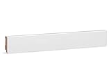 KGM Sockelleiste Modern – Weiß lackierte Fußbodenleiste aus Kiefer Massivholz RAL 9016 – Maße: 2400 x 16 x 40 mm – 1 Stück
