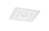 Fischer & Honsel LED Deckenlampe Abo 1-flammig, Quadratische Leuchte mit Fernbedienung stufenlos dimmbar 2700 & 6500 Kelvin, Metall Weiß & Acrylglas satiniert, LED 36 Watt, 50x50