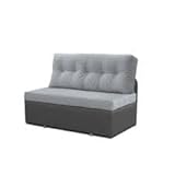 Couch mit Schlaffunktion und Bettkasten Sofa Schlafsofa Wohnzimmercouch Bettsofa Ausziehbar Minella (Hellgrau+Dunkelgrau)