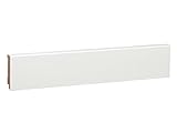 KGM Sockelleiste Modern – Weiß lackierte Fußbodenleiste aus Kiefer Massivholz – Maße: 2400 x 16 x 58 mm – 1 Stück