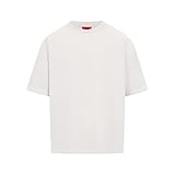 Prohibited Blanks | Einfarbiges Basic Oversize T-Shirt | Heavy Qualität mit 250 GSM Baumwolle | Rundhals-Ausschnitt, Boxy Fit (Off-White, M)