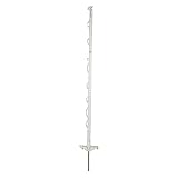 horizont Weidezaunpfähle Kunststoff weiß, Höhe 71cm, 108cm, 138cm 5 bis 10 Stück, Doppeltritt, Kunststoffpahl mit Ösen für Bänder, Seile, Litzen, Weidezaunpfahl Kunststoffpfahl Weidezaun (108, 5)