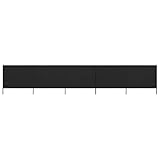 Festnjght 5-teiliges Windschutzgewebe Faltbar Windschutz Sichtschutz Sonnenschutz Camping Balkon Terrasse Garten Zaun Strand 600 x 120 cm Schw