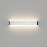 Klighten LED Wandleuchte,IP44,Moderne Wandleuchte 20W,61CM,3000K Warmweiß,Silber Wandleuchten für Schlafzimmer,W