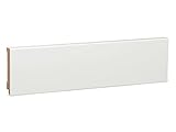 KGM Sockelleiste Modern – Weiß lackierte Fußbodenleiste aus Kiefer Massivholz – Maße: 2400 x 16 x 78 mm – 1 Stück