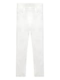 Oyolan Kinder Mädchen Leggings Leggings Mädchen Hosen Baumwolle Winter Fitness Hose Sporthose 3-14 Jahre Weiß 146-152