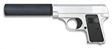 ALBAINOX 35720 Softairpistole Golden Eagle schwarz silber Federsystem 0,25 Joule Energie inklusive Schalldämp