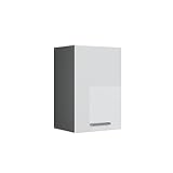 VICCO Küchenschrank R-Line Hängeschrank Unterschrank Küchenzeile Küchenunterschran Anthrazit (Weiß Hochglanz, Hängeschrank 40cm)