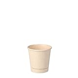 DeinPack Umweltfreundliche Kaffeebecher aus Zuckerrohr 200 Stück 120 ml 4 oz Bagasse Becher I Espressobecher Probierbecher Trinkbecher I 200 Stück Coffee to go Einwegbecher biologisch abbaub