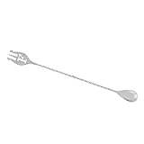 Rührlöffel Edelstahl Cocktaillöffel Langer Griff Bar Cocktailshaker Löffel Rührlöffel Barlöffel für Tee Kaffee(Silber)