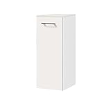 RIWAA - Badezimmerschrank BANI - Industrial-Style - 1-türig, 30 cm breit - Seidenglanz Weiß - auch für kleine Bäder - Einzel Unterschrank - Made in Germany