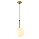 ZCL Nordic Creative Single Head Kronleuchter Modern Minimalistisch Kupfer Glas Modell Zimmer Schlafzimmer Nachttisch Korridor Loft E14 Lampe G