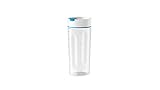 Braun Houshold MultiQuick 5 Vario Fit Sportflasche mit Trinkdeckel - Smoothie Becher für unterwegs, spülmaschinenfest, 600 ml, weiß/blau STG WHBL