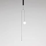 YLJYJ Persönlichkeit Eisen Metall Led Glaskugel Kronleuchter Nordic Schlafzimmer Nacht Hängelampe Leuchten Beleuchtung M Deck