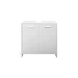 ML-Design Waschbeckenunterschrank Weiß 58x60x33cm, Badezimmer Waschbecken Unterschrank mit 2 Türen, viel Stauraum, Waschtischunterschrank aus MDF-Holz, Badezimmerschrank Waschtisch Badschrank Badmöb