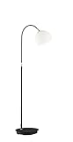 Fischer & Honsel Stehleuchte Bow, Höhenverstellbare Bogenlampe mit Fußschalter, Sandschwarz & messingfarben matt, E27 max. 60 Watt, Höhe: 105 bis 140
