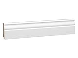 KGM Hamburger Sockelleiste – Küchenleiste Altberliner Profil – feuchtebeständige Fußbodenleiste MDF weiß foliert – Maße: 2400 x 19 x 60 mm – 1 Stück