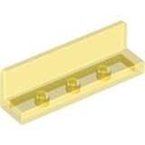 LEGO 4 Stück Winkelfliese 1x4x1 Noppen in Gelb-Transp