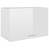 vidaXL Hängeschrank 1 Regalboden Küche Schrank Einbauküche Küchenzeile Küchenmöbel Oberschrank Küchenschrank Hochglanz-Weiß 60x31x40cm Spanp