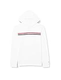 Tommy Hilfiger Jungen Tommy Tape Hoodie Kapuzenpullover, White, 176