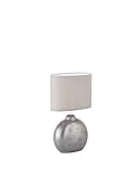 Fischer & Honsel Tischleuchte Lino 1x E14 max. 40,0 Watt, grau, Stoffschirm, 50243, 23 x 13 x 39 cm (LxBxH)