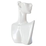 Schaufensterpuppe weiße Schmucksachen-Ausstellungsbüste Halskette und Ohrring Büste Figur Schaufensterpuppe Halskette Büste Schmuck Halskette Ohrring Kette Display Ständer Halter Rack mit Teil G