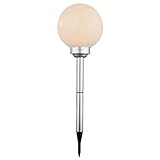 LED Solar Kugel Außen Steck Leuchte weiß Garten Weg Beet Beleuchtung Erdspieß Lamp