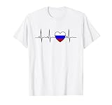 Russland Flagge Herzschlag EKG Puls Herz Russia CCCP UdSSR T-S