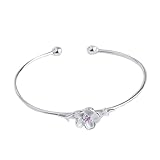 SKAJOWID Armband Platin Sakura Charm Armbänder Armkette Schmuck für Frauen Silber Charm Armbänder Für Frauen 925 Sterling Silber Armband Hochzeitsfeier Schmuck