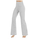 TIMELYE Damen Super Hohe Taille Weite Bein Yogahose Bootcut Damen Fitness Flared Leggings Straight Bein Sporthose Schlaghose für Yoga Gym Pilates Bauchkontrolle Trainingshose Tanzen Lange H