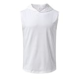 Herren Tank Top Mit Kapuze Trainings Printed Schnelltrocknendes Sommershirt Einfarbig Ärmellos Bodyshape Unterhemd T Shirts Achselshirts Funktionsshirts Muskelshirt Sportshirt Trägershirt F