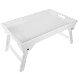 IMIKEYA Laptop- Bett- Tablett Holztisch: Tragbare Schreibtische Schreibtische 47X32x19cm Weiß mit Faltbaren Beinen für Sofa Couch Boden Notebook- Standfrühstück