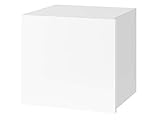 Mirjan24 Wandregal BR07, Hängeregal Hängeschrank, Grifflose Öffnen, Farbauswahl, Wohnzimmer, Schrank (Weiß/Weiß Hochglanz)