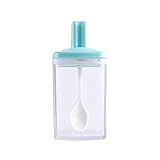 Huposdxjxlg Gewürzstreuer Transparenz Sets Küchensalzschüttler Gadget Sets Gewürzgläser Rack Gewürzorganisator Öldose Flash WISSING Haushalt (Color : Green)