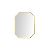 Flurspiegel-GDingQ, Polygon Dekorativer Spiegel, Wandmontage Makeup Mirror Metall Große Halblangenspiegel 40 * 60cm, 50 * 80cm, 60 * 90 cm Klare Spiegelfläche(Size:40 * 60CM,Color:Gold)