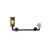 ZCCLCH Retro Industrielle Wandleuchte Loft Schlauch Lampenfassung Dekoration Wandleuchte Wandlampen Schmiedeeisen Licht Kaffee Bar Club Restaurant Beleuchtungseinrichtung Schwarz E27