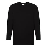 Fruit of the Loom Herren Super Premium Langarm T-Shirt (XL) (Schwarz)