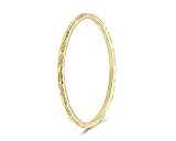 fajno | Goldring Damen gehämmert 585 Echtgold | Goldschmuck 14k Gold | Stapelring, Vorsteckring minimalistisch, dünn | Geschenkidee für F