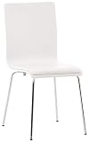 CLP Wartezimmerstuhl Pepe mit Kunstledersitz und stabilem Metallgestell I Konferenzstuhl mit ergonomisch geformter Sitzfläche, Farbe:weiß/weiß