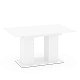 VICCO Esstisch DIX 90 x 140cm - 180 cm Esszimmertisch ausziehbar Küche Tisch (Weiss)