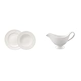 Villeroy und Boch - For Me Dinner-Set, 8 tlg., das Allround-Talent & For Me Sauciere, dekoratives Soßengefäß für jede Gelegenheit, Premium spülmaschinengeeignet, weiß, 400