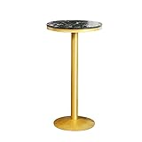 Bar Runder Tisch Marmor-Hochbeintisch, Bistro-Cocktail-Tisch, Mit Goldenen Beinen, Stabiler Metallrahmen, Geeignet Für Wohnzimmer, Café, Einfach Zu M