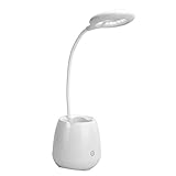 Mxzzand Touch Control LED Licht Schreibtisch Telefon Standlampe DREI Stufen Dimmen Multifunktionale Schreibtischleuchte Bluetooth Lautsprecher Geschenk für Freunde, Kinder(White)