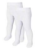 Playshoes Kinder-Unisex Uni Doppelpack Strumpfhose, Weiß, 74/80