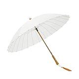 Faltbarer Golfschirm Chinesischer traditioneller Golf-Regenschirm einfacher Retro-archaischer Regenschirm mit Quaste 24 Bones Stick-Regenschirm for Hanfu-Foto Cosplay-Requisite Leichter R